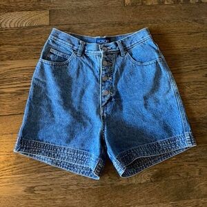 Honors 90s High Waist Button-Front Denim Shorts